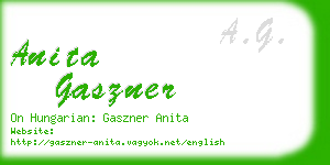 anita gaszner business card